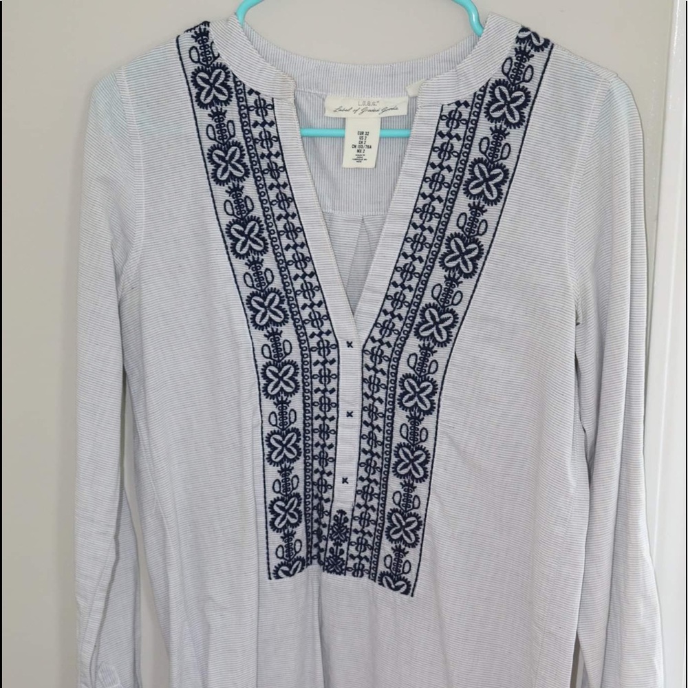 L.O.G.G Blue and White Dress